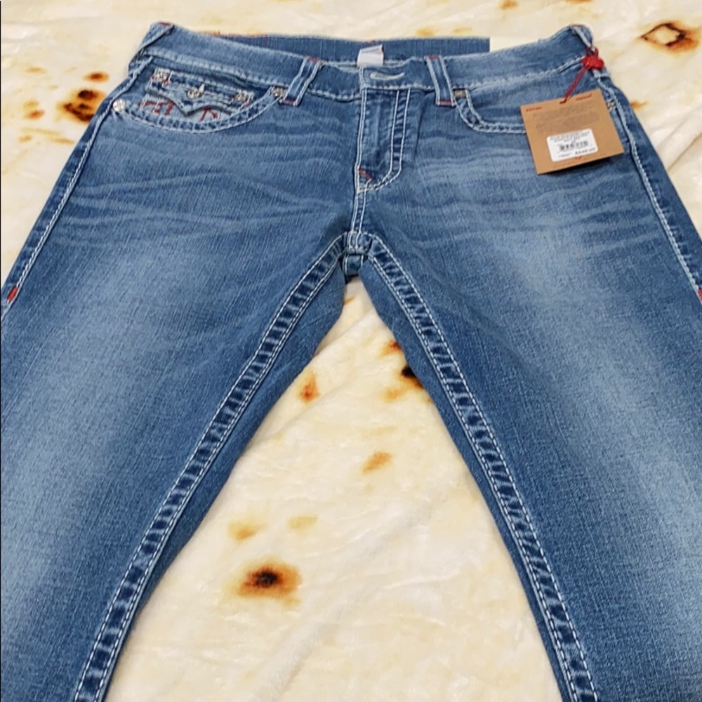 True Religion Jeans Big T Red Skinny Never Leave